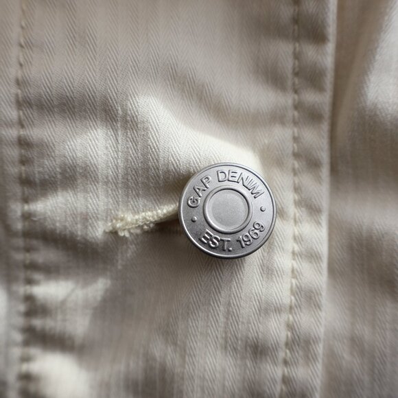 Women's Relaxed Fit Chore Jacket - Size S - Ivory Colour - Light Cotton Jacket - Picture 11 of 13